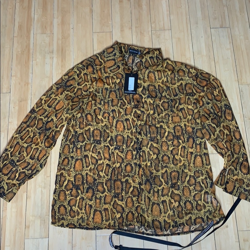 PLT Oversized Animal Print Blouse